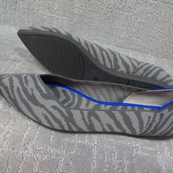 ROTHY'S The Point Retired Zebra Print Flats Slip on Shoes Women's Size 7 - Picture 12 of 12